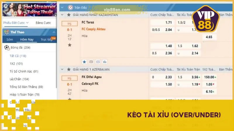 Kèo tài xỉu được xác định dựa trên tổng số bàn thắng ghi được trong trận